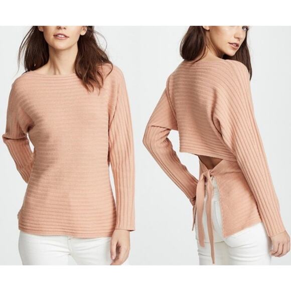 Vince Sweater Womens Small Tie Back Dolman Sleeve Cashmere Wool Peach Pink - Picture 1 of 12